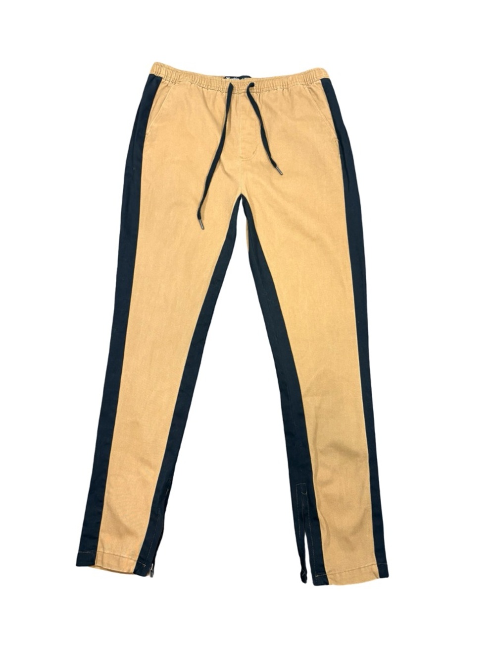 Brooklyn Cloth Tan Jogger Pants XL Contrast Stripe Drawstring Streetwear